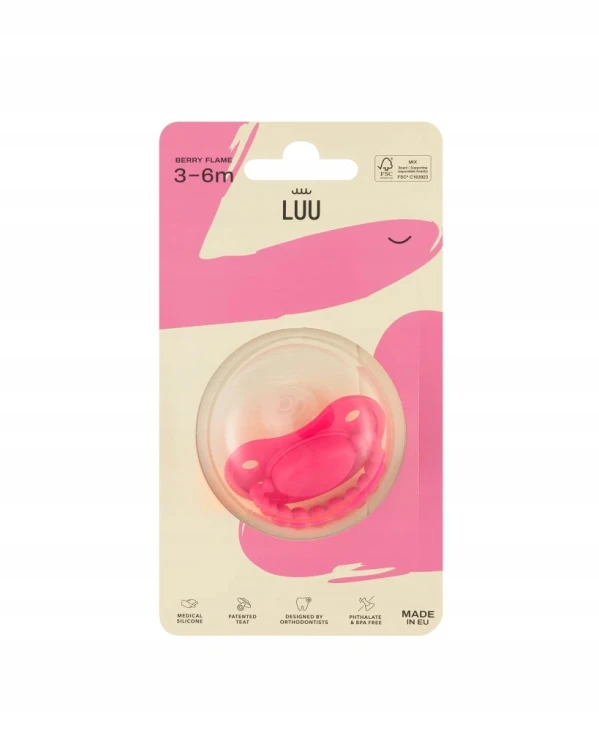 Smoczek pozycjonujący LUU Kids Berry Flame 6m+