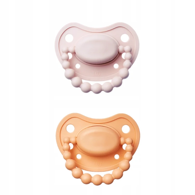 Zestaw smoczków LUU Kids Velvet Blush i Summer Apricot 6m+