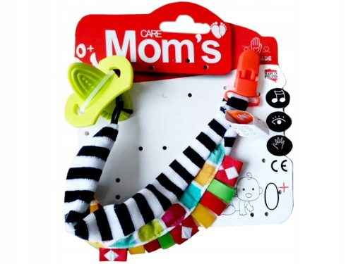 Zawieszka do smoczka z metkami pobudzająca zmysły Mom's care